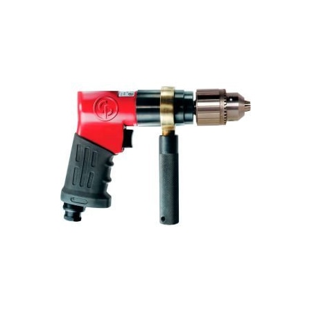 Chicago Pneumatic Tool Company Llc Chicago Pneumatic Reversible Pistol Grip Air Drill, Jacobs Industrial, 1/2" Chuck, 840 RPM 8941097890
